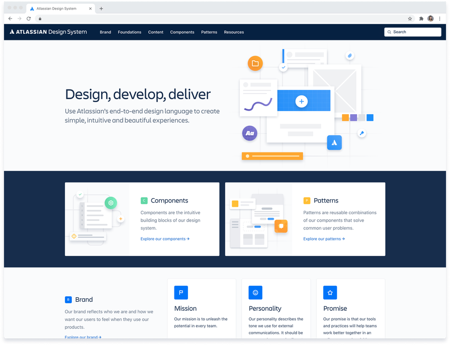A screenshot of Atlassian.design, our new home for Atlassian Design System