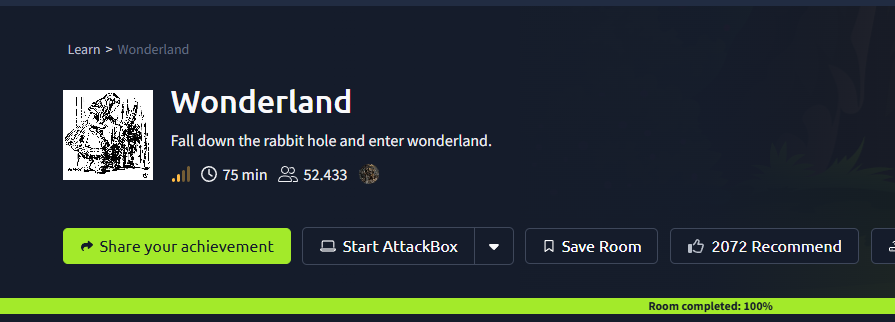 Wonderland (THM) Tryhackme Medium Challenge