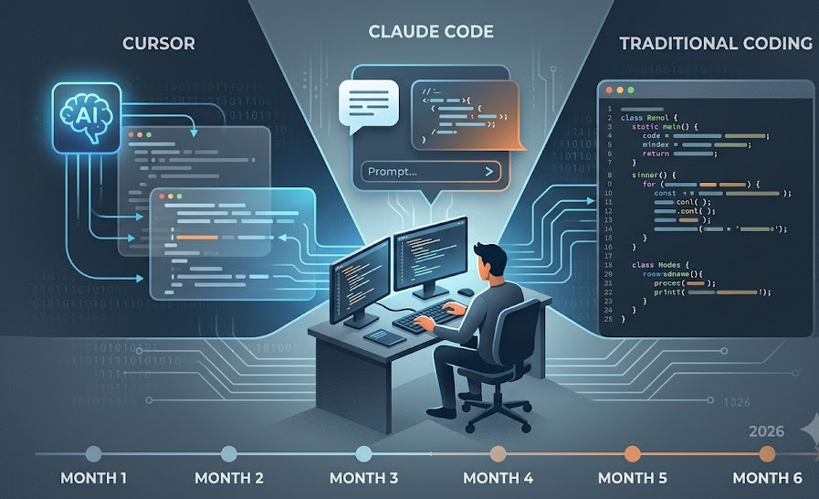 I Used Cursor, Claude Code, and Traditional Coding for 6 Months Straight — The Brutal 2026 Truth