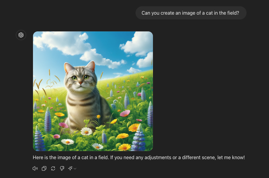 An AI-generated image of a cat