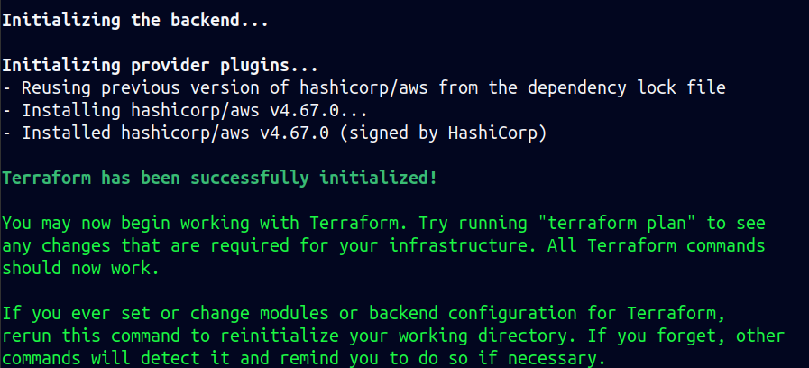 Running terraform init