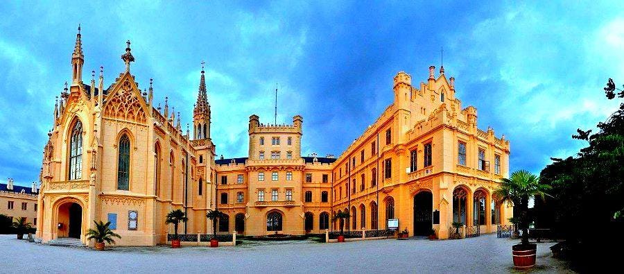 The courtyard at Lednice in Czech Republic