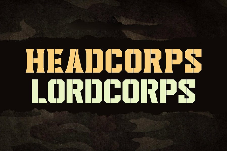 Headcorps & Lordcorps military fonts