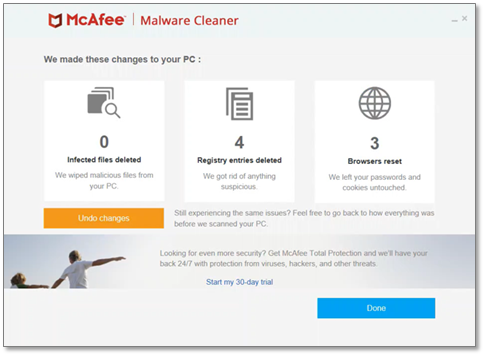 McAfee — Solid Malware Removal