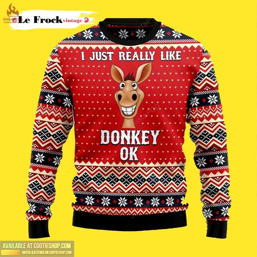 I Just Really Like Donkey OK All-Over Print Thicken Sweater All Travis Scott Merch