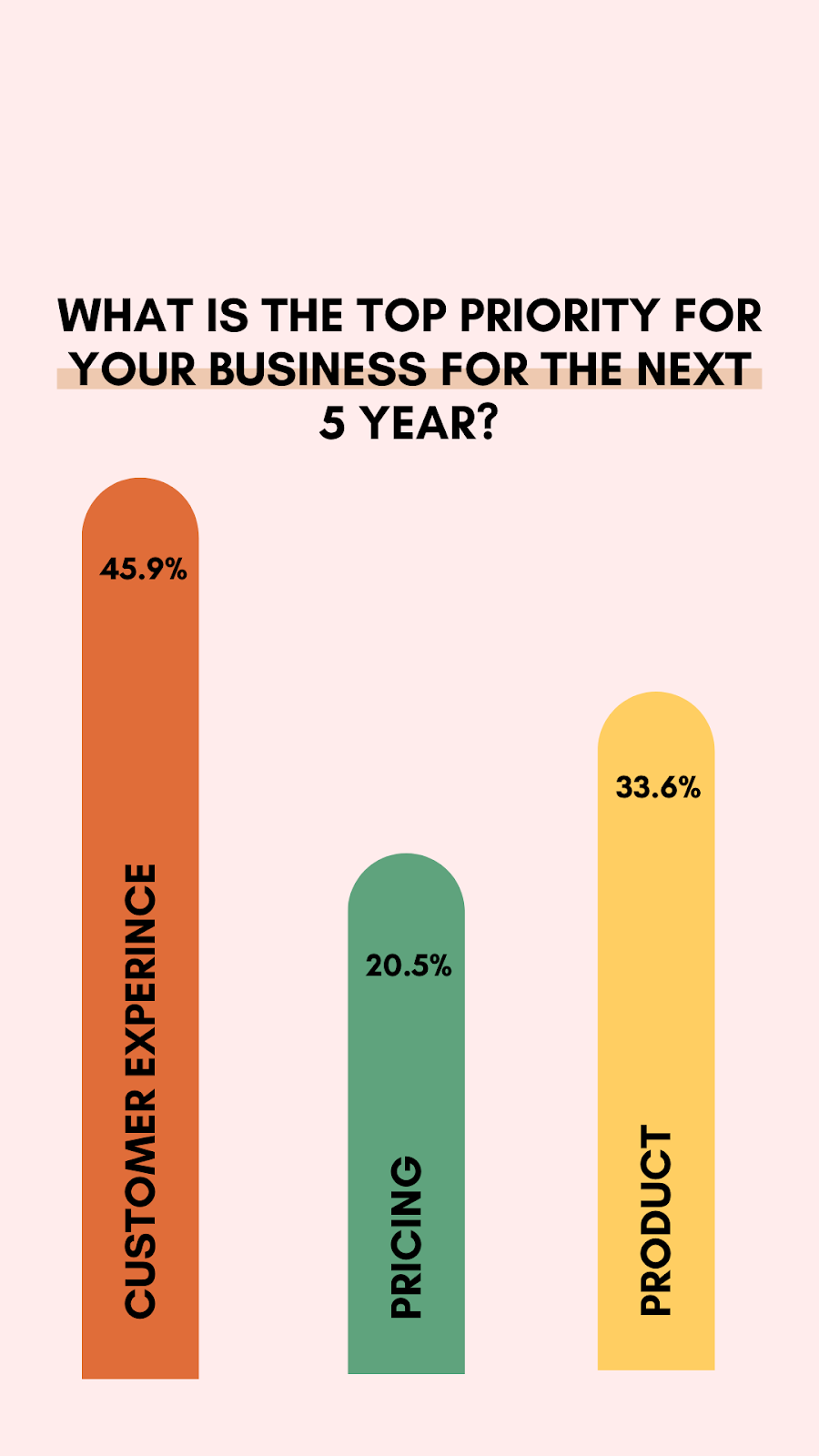 Chart explaining the top priorities for business for next 5 years