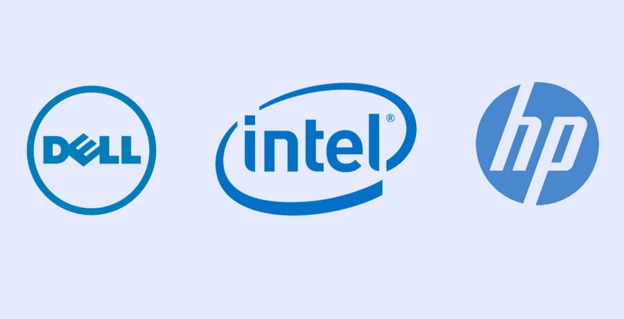 Dell, Intel and HP Logo
