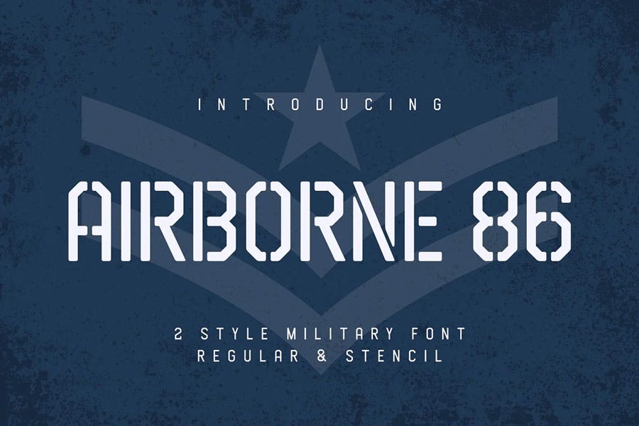 Airborne 86 military fonts