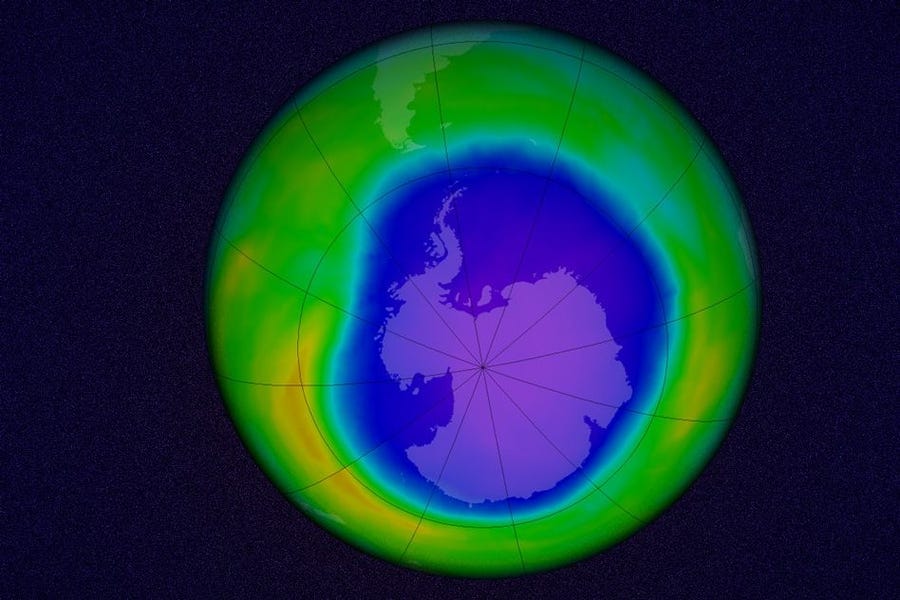 Simulation of the ozone hole over Antarctica