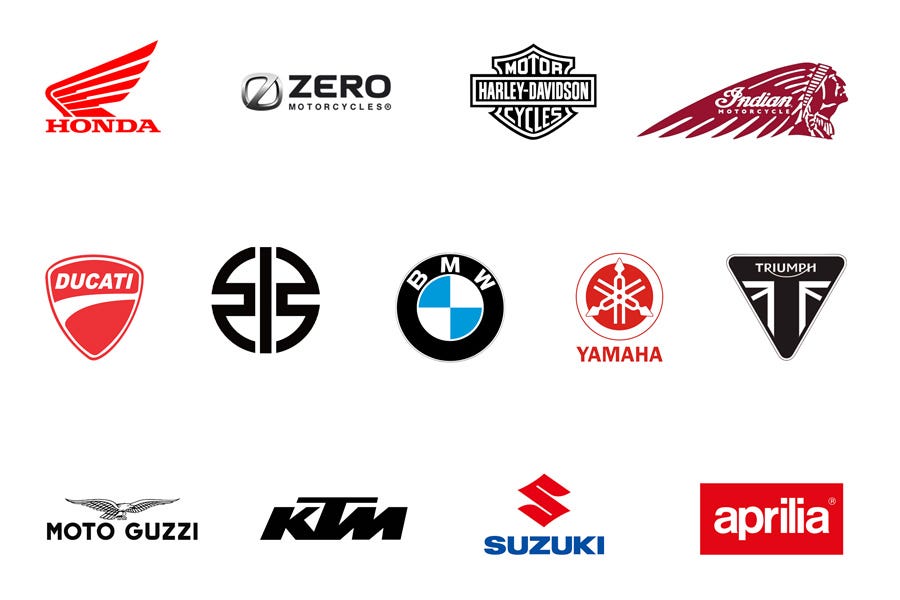 What do motorcycle logos have in common?