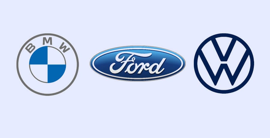 BMW, Ford, and Volkswagen Logo