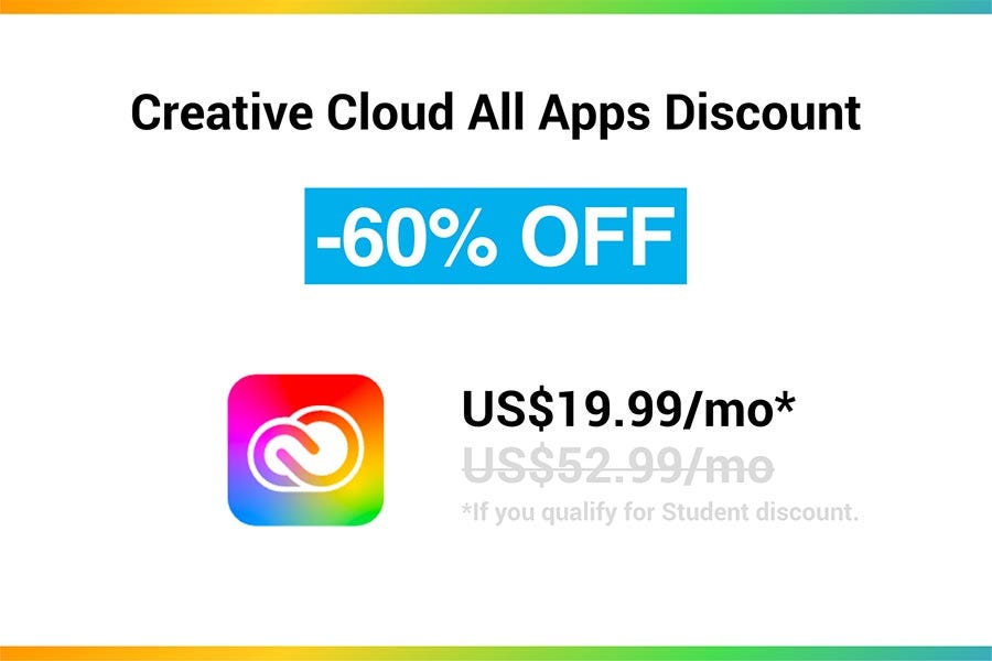 How to get Adobe discount on Creative Cloud.