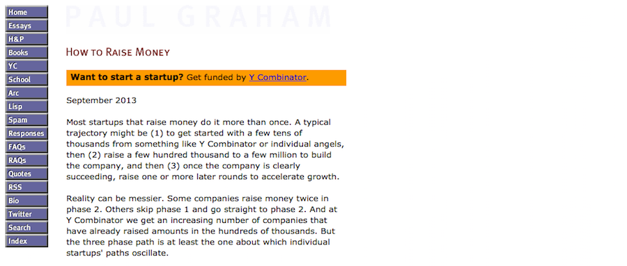 Content marketing by investor Paul Graham