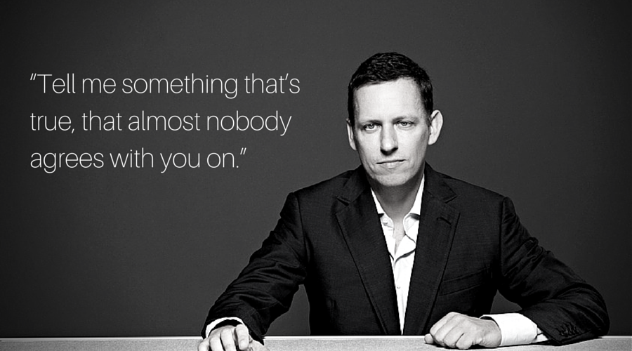 Image of Peter Thiel with quote