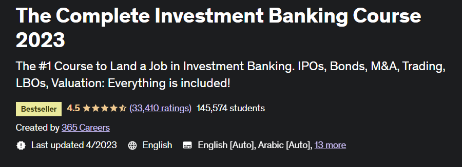 The complete investment banking course