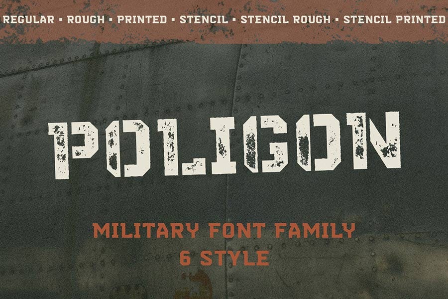 Poligon military fonts