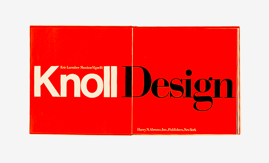 Knoll Design Book, open, showing cover and back. Image taken from Designculture.it.