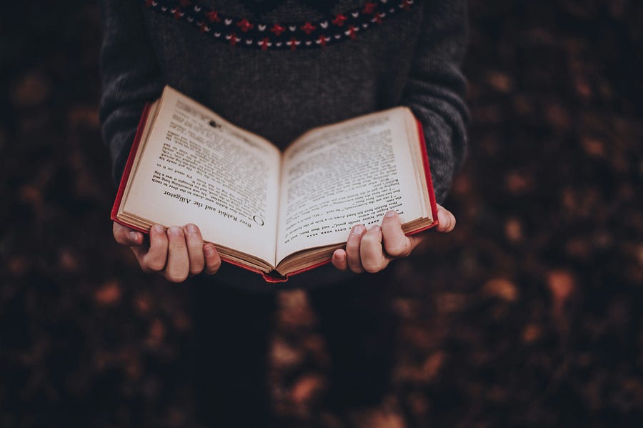 a person reading a book