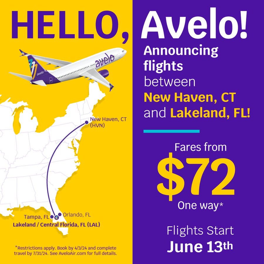Lakeland Florida to Get First Commercial Flights in a DECADE with Avel