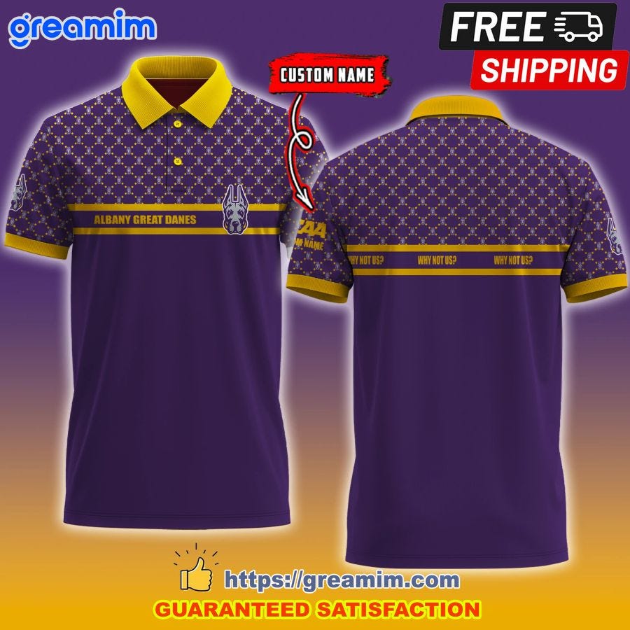 Albany Great Danes Custom Name Monogram Men Polo Shirt