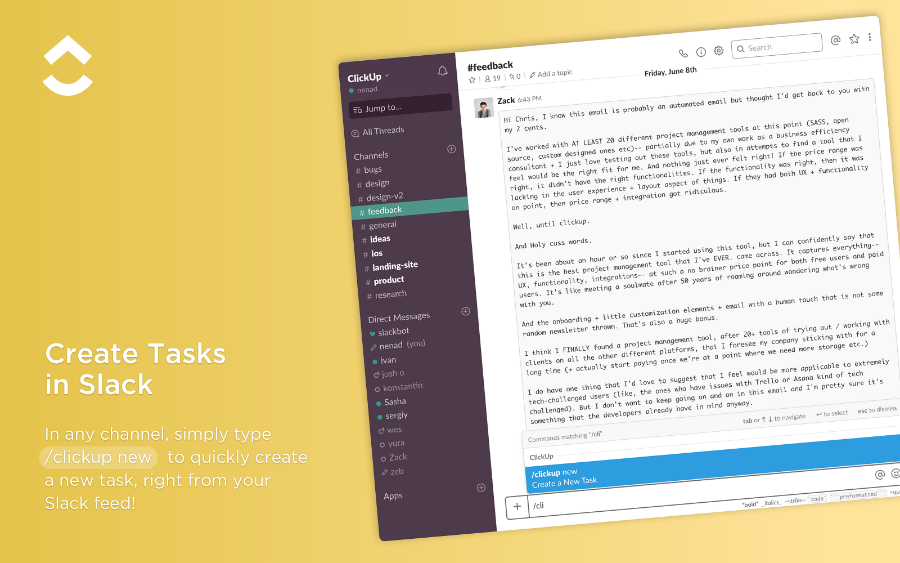 ClickUp in Slack