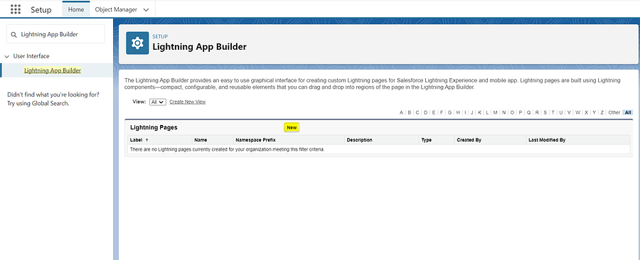 Select Lightning App Builder