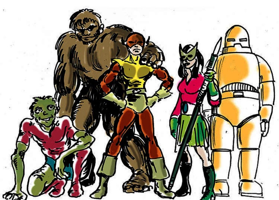 Misfit superhero illustration