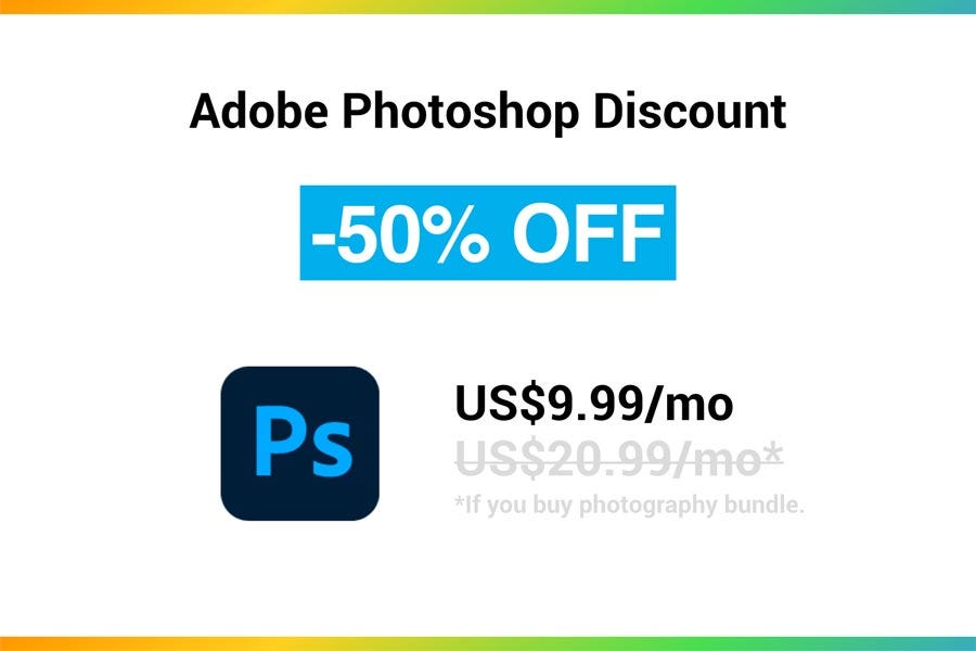 How to get Adobe discount on Photoshop.