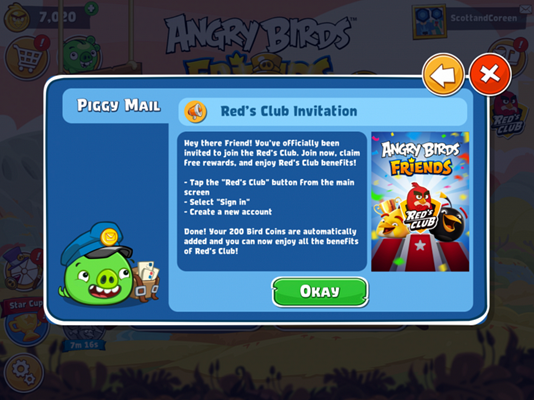 Rovio’s Webshop — Red’s Club invitation