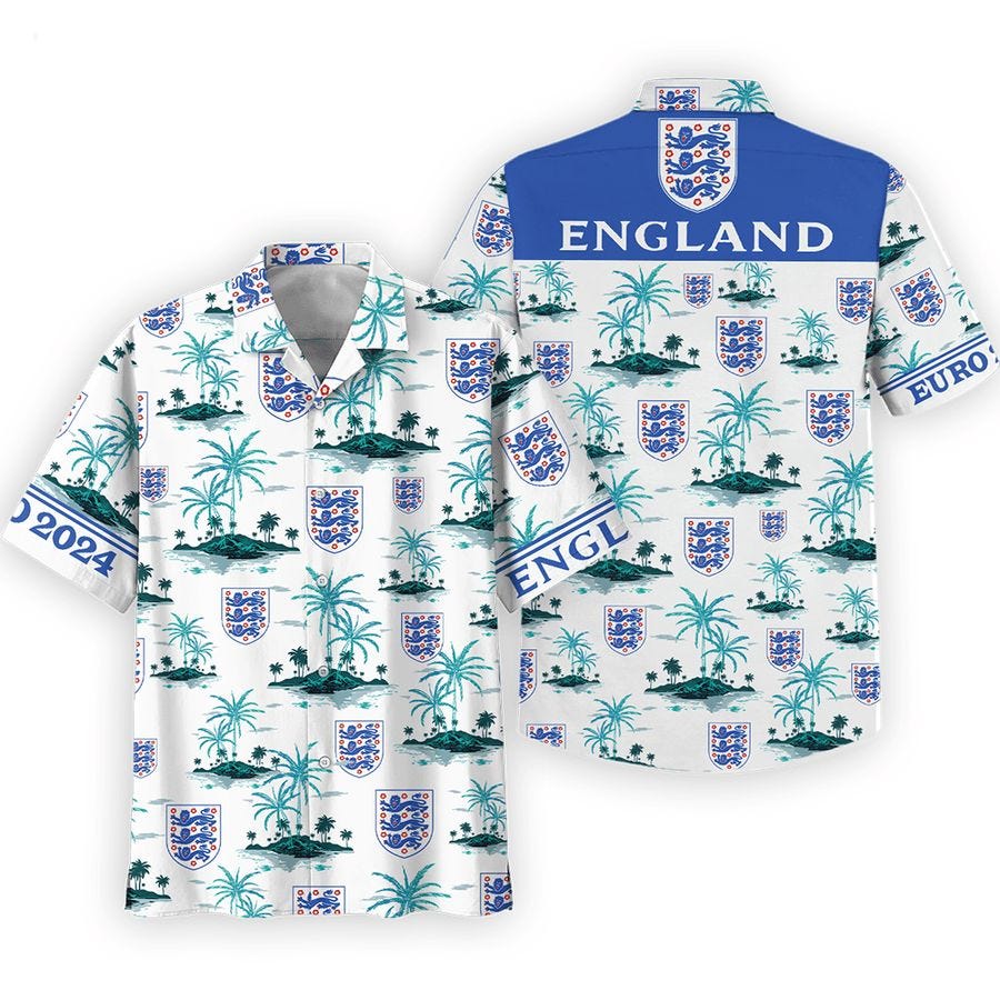 EURO 2024 England national football team Hawaiian Shirt