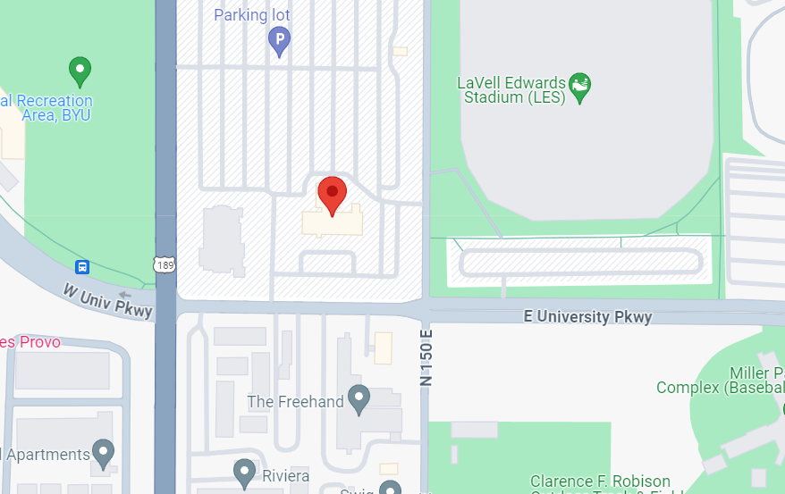 Map showing the location of BYU Museum of Paleontology