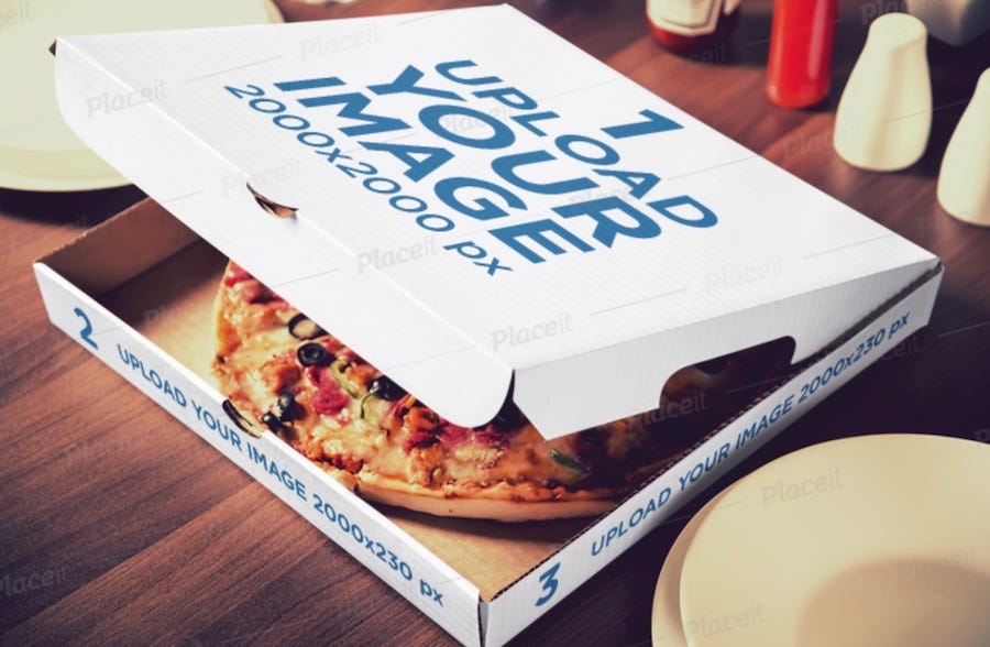 mockup of a customizable pizza box