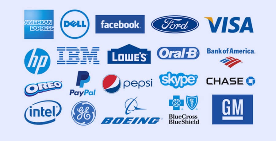 How are blue logos making brands rule and look cool?