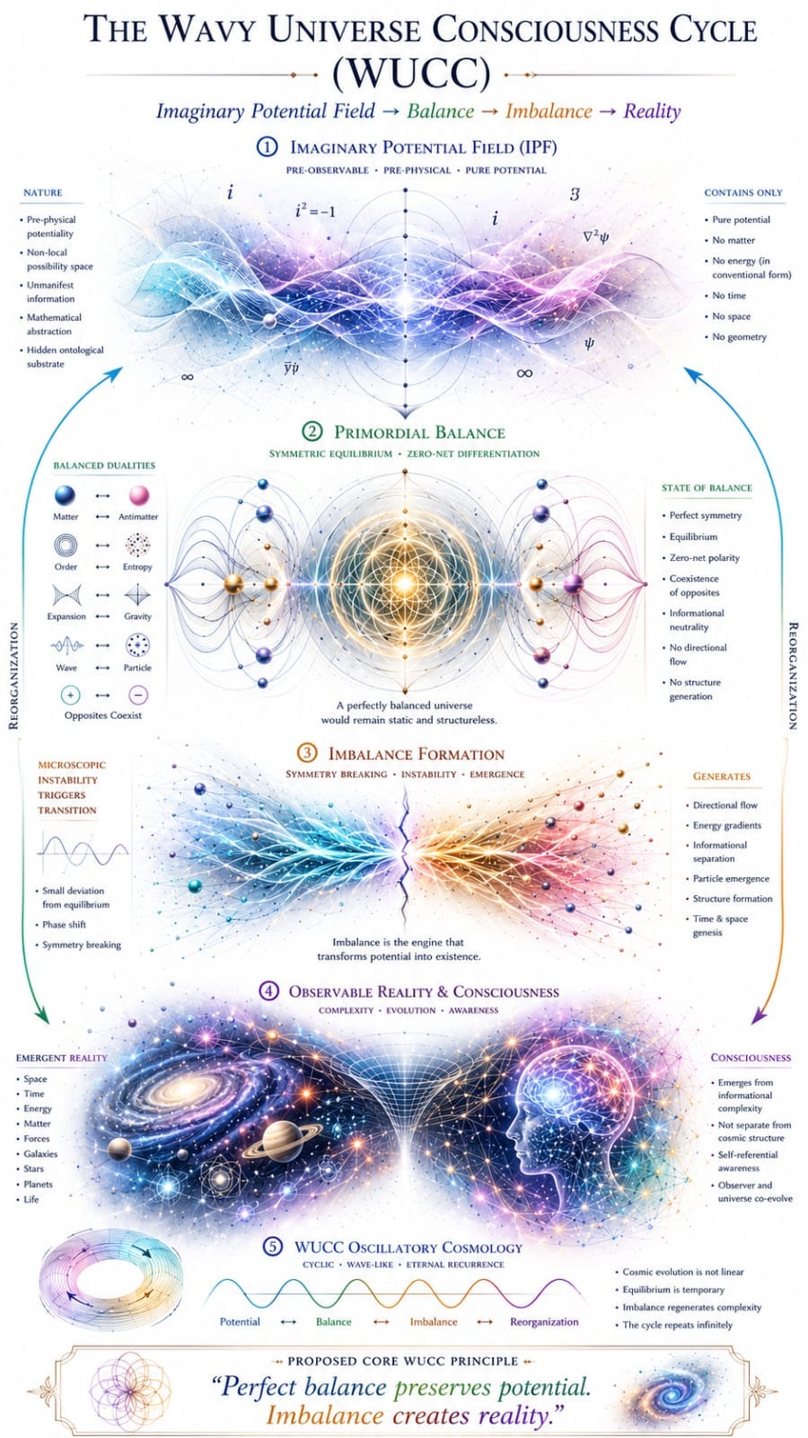 The Imaginery  Wavy Universe Conscious Cycle (WUCC):