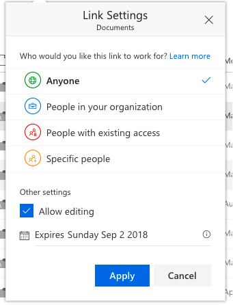 Sharing Links in SharePoint Online