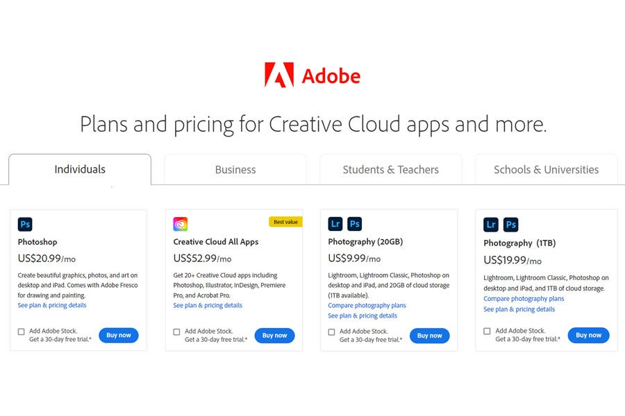 How To Buy adobe software