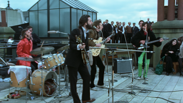The Beatles on the roof at Apple Records