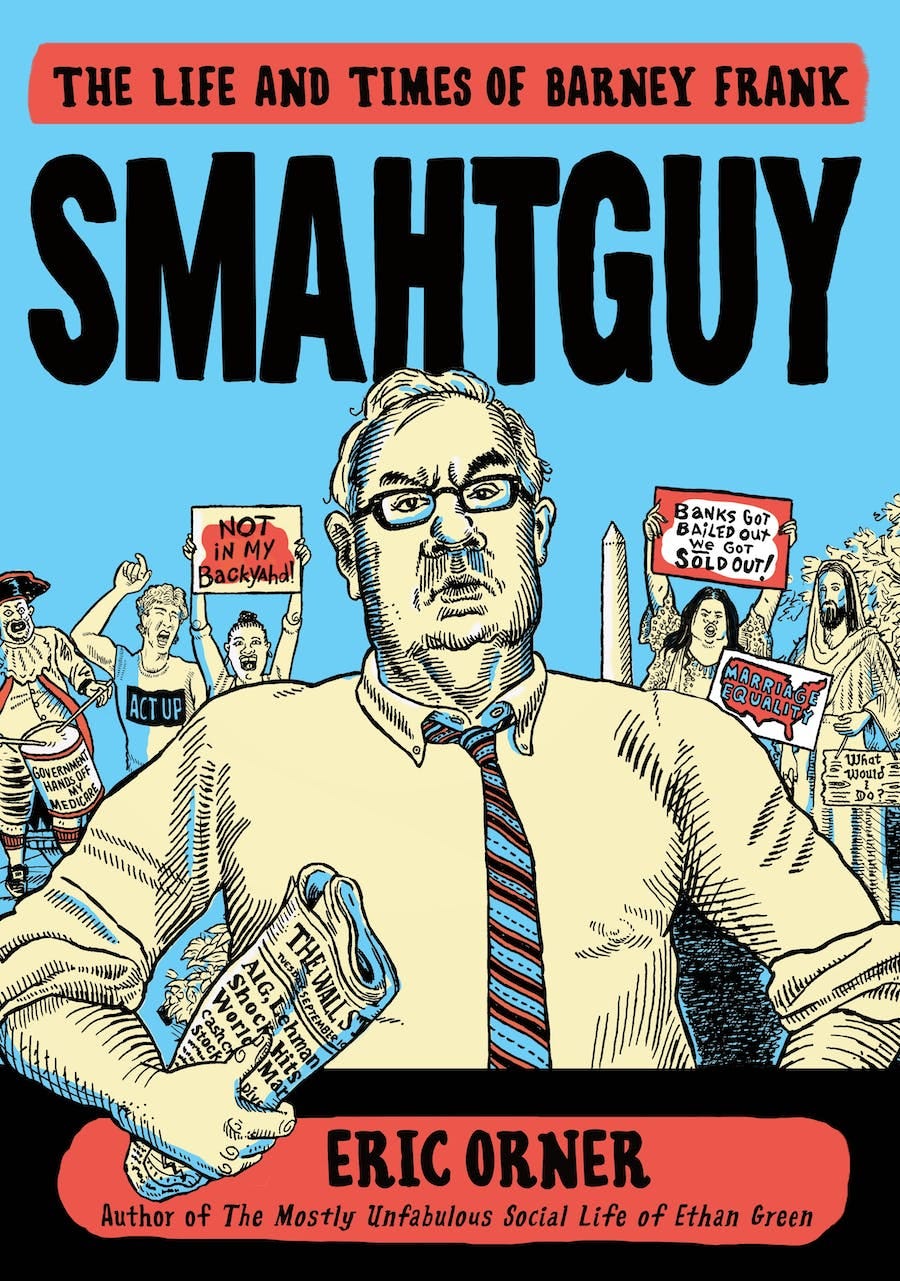 Cover image of Smahtguy — the Life and Times of Barney Frank by Eric Orner, image courtesy of MacMillian Books