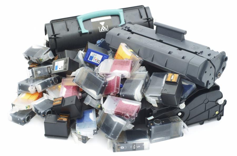 Empty ink and toner cartridges recyling tips.