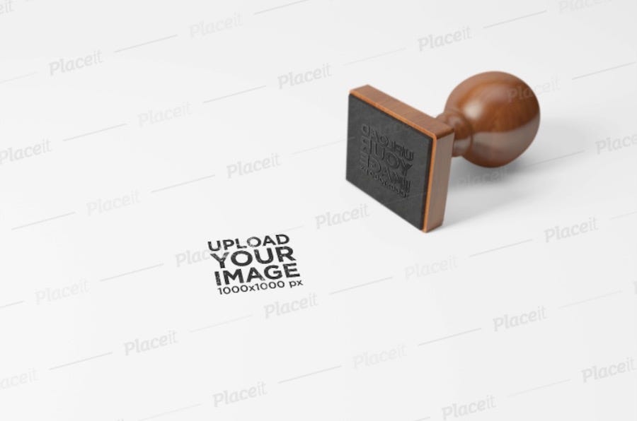 squared rubber stamp mockup