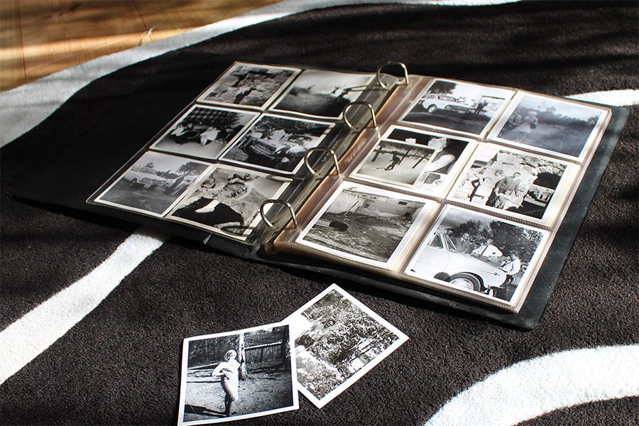Old photo album and photograph prints