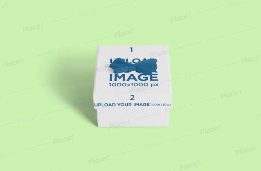mockup of a cake box against a solid color background