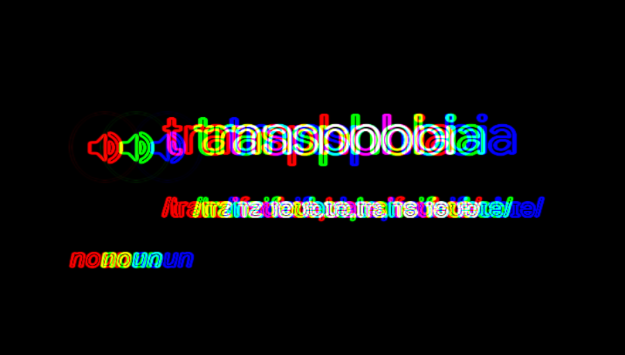The dictionary definition of transphobia split into a multicolour spectrum