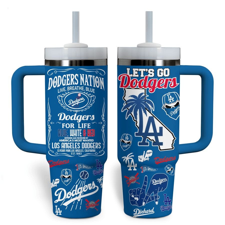 Let’s Go Dodgers Los Angeles Dodgers Stanley Tumbler with Straw