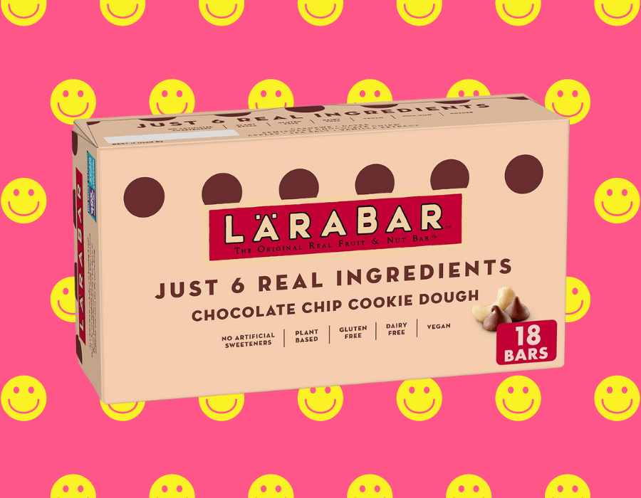 Lara Bar cookie dough all natural date bar, add the best snack ever please don't ever sleep on these plus you can buy this big box of them on amazon with foodstamps :D