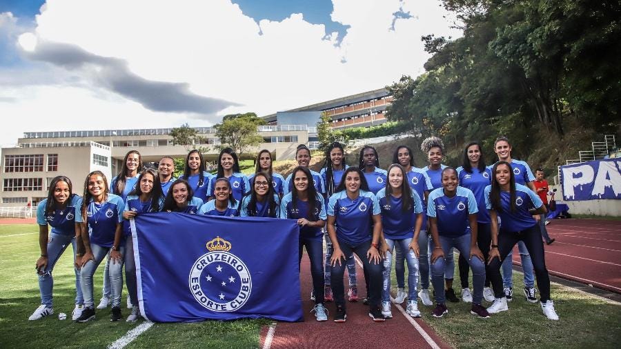 Apresentação do time do Cruzeiro em fevereiro. Foto: Igor Sales/Cruzeiro