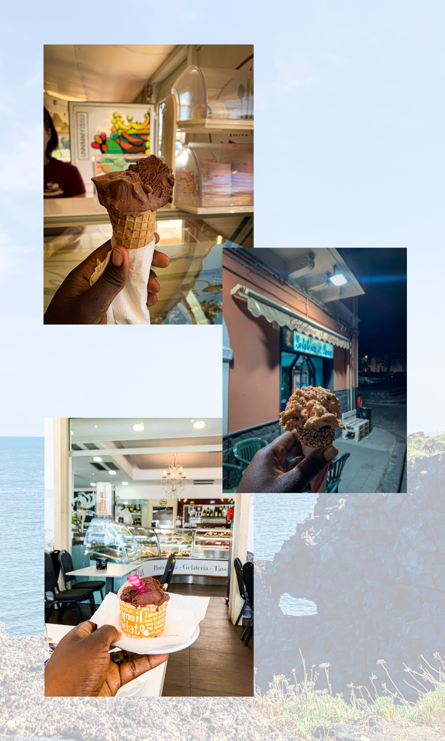 I had lots of ice cream on this trip. This is a picture featuring some of the pictures I remembered to take.