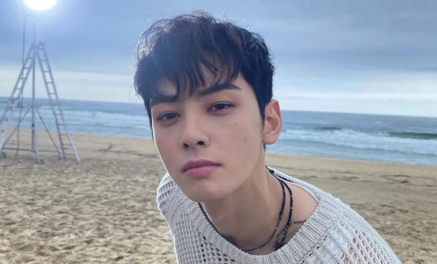 ASTRO member cha-eun-woo beach side lovely image