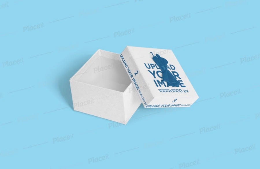 mockup featuring an open cake box placed over a solid surface