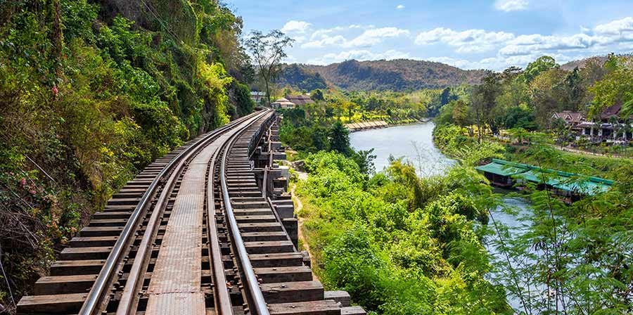 The historic railway route in Kanchanaburi